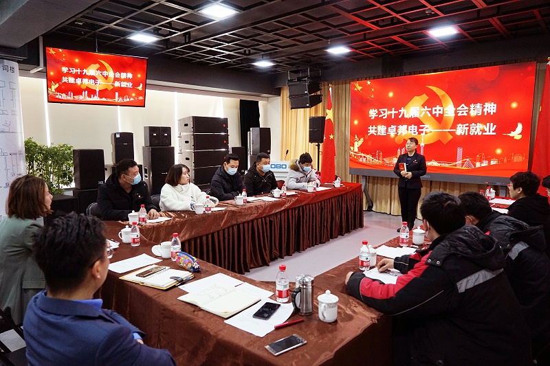 ZOBO卓邦黨支部丨開展“學習貫徹黨的十九屆六中全會精神”主題黨日活動